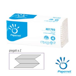 [47294] Pacco 143 asciugamani piegati a Z goffrato onda+ Ecolabel Papernet