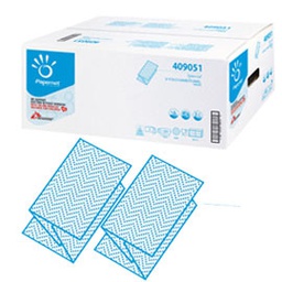 [76479] Pacco 250 asciugamani piegati a V goffrato a onda Ecolabel Papernet
