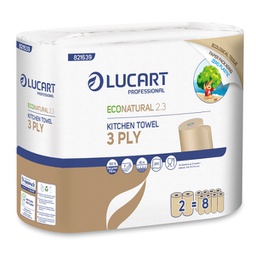 [91432] Pacco 2 rotoli Asciugatutto 200 strappi EcoNatural 2.3 Lucart Plastic Free