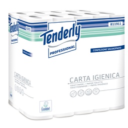 [89388] Pacco 30 rotoli Carta Igienica 160 strappi salvaspazio Tenderly