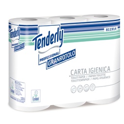 [89387] PACCO 6 ROTOLI CARTA IGIENICA 300 STRAPPI TENDERLY
