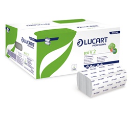 [82480] Pacco da 190 asciugamani piegati a V goffrato corda Eco V2 Lucart