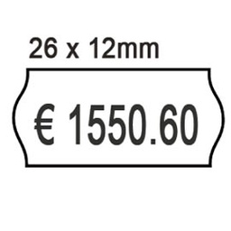 [74893] PACK 10 ROTOLI 1000 ETICH. 26x12mm ONDA BIANCO PERM. Printex