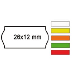 [74897] PACK 10 ROTOLI 1000 ETICH. 26x12mm ONDA ROSSO PERM. Printex