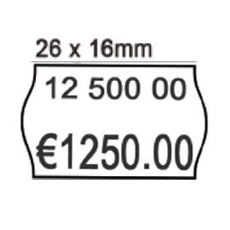 [74902] PACK 10 ROTOLI 1000 ETICH. 26x16mm ONDA BIANCO REMOV. Printex