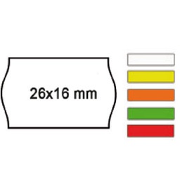 [74905] PACK 10 ROTOLI 1000 ETICH. 26x16mm ONDA ROSSO PERM. Printex