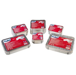 [82645] Pack 50 Contenitori alluminio 2 Porzioni + coperchio Cuki