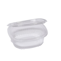 [90555] Pack 50 contenitori ovali in PET con coperchio incernierato 12,2x10,4cm Europack
