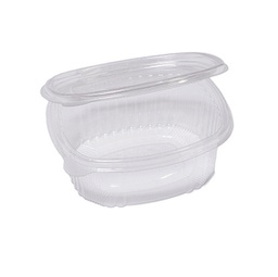 [90556] Pack 50 contenitori ovali in PET con coperchio incernierato 14x11,9cm Europack