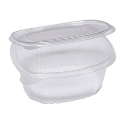 [90557] Pack 50 contenitori ovali in PET con coperchio incernierato 16x13,5cm Europack
