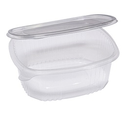 [90559] Pack 50 contenitori ovali in PET con coperchio incernierato 22,5x19,2cm Europack