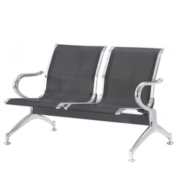 [92367] Panca attesa a 2 posti in acciaio Nero