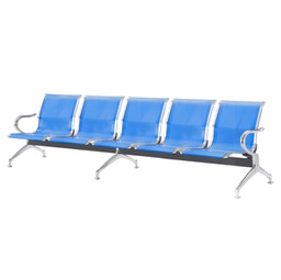 [92366] Panca attesa a 5 posti in acciaio Blu