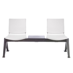 [96503] Panca attesa Atenea AT2PT 2 posti bianco con tavolo s/braccioli