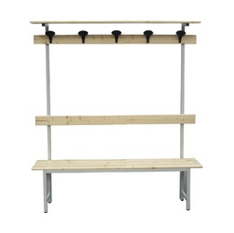 [91659] Panca in legno con alzata a 5 POSTI L150cm