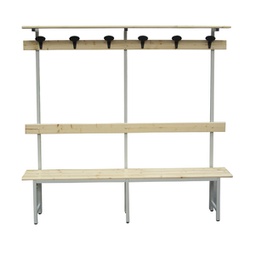 [91660] Panca in legno con alzata a 6 POSTI L200cm