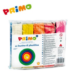 [71773] PANETTO PLASTILINA 10 COLORI da 55gr PRIMO