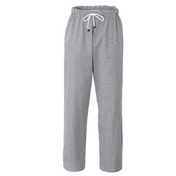 [95443] Pantalone da cuoco Plutone Tg. L bianco a quadretti neri