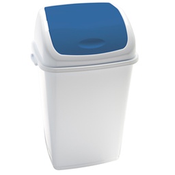 [82733] Pattumiera a basculante 50Lt Rif Basic Bianco/Blu