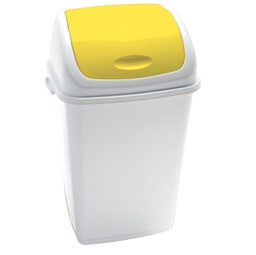 [82734] Pattumiera a basculante 50Lt Rif Basic Bianco/Giallo