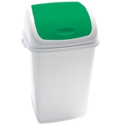 [82736] Pattumiera a basculante 50Lt Rif Basic Bianco/Verde