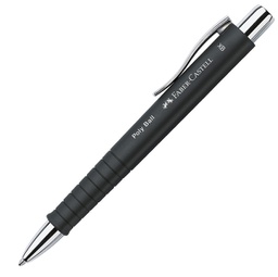 [89165] Penna a sfera 0,7mm Poly Ball fusto nero Faber Castell