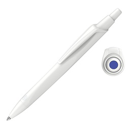 [92702] Penna a sfera a scatto Reco punta M fusto bianco/inchiostro blu Schneider