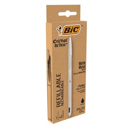 [92066] Penna sfera con cappuccio CristalÂ® Re'New 1mm nero BICÂ®