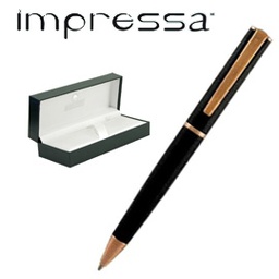 [72935] PENNA SFERA IMPRESSA NERO-ROSEGOLD punta M MONTEVERDE