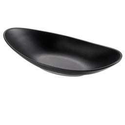 [96754] Piatto ovale nero in melamina 31x16x4 cm Leone