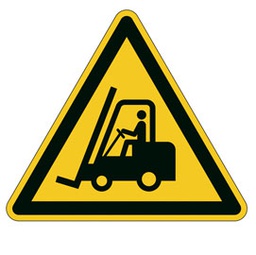 [83509] Pittogramma adesivo da terra ''Attenzione passaggio carrelli'' L43cm 1734 Durabl