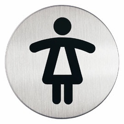 [61376] PITTOGRAMMA D 8,3cm 'TOILETTE DONNA' IN ACCIAIO