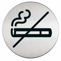 [61381] PITTOGRAMMA D 8,3cm 'ZONA NON FUMATORI' IN ACCIAIO