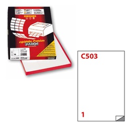 [53353] Poliestere adesivo C/503 bianco opaco 50fg A4 210x297mm (1et/fg) laser Markin
