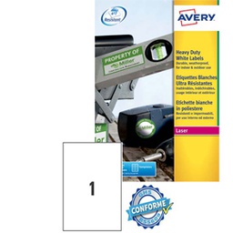 [76891] Poliestere adesivo L4775 bianco 100fg A4 210x297mm (1et/fg laser Avery