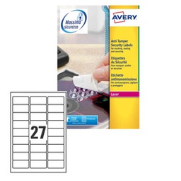 [49700] Poliestere adesivo L6114 bianco antim. 20fg A4 63,5x29,6mm (27et/fg laser Avery