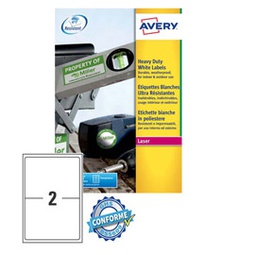[67275] Poliestere adesivo L7068 bianco 20fg A4 199,6x143,5mm (2et/fg laser Avery