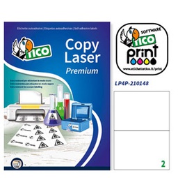 [68739] Poliestere adesivo LP4P bianco 70fg A4 210x148mm (2et/fg laser Tico