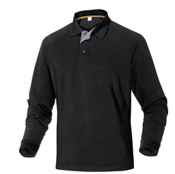 [94206] Polo a maniche lunghe Turino taglia XL nero