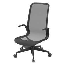 [92352] Poltrona direzionale Marilyn PFA in rete NERO braccioli inclusi