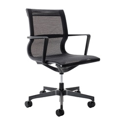 [89593] Poltrona direzionale Tekno schienale basso in rete NERO