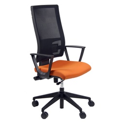 [98483] POLTRONA OPERATIVA Nereide ARANCIO C/BRACC. tessuto Eco tratt. ignifugo