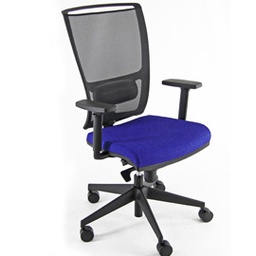 [76655] Poltrona semidirezionale Zoe ZOEA blu/nero con braccioli regolabili