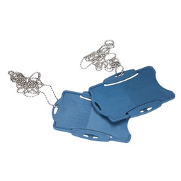 [97768] Porta badge detectabile con catenella colore blu