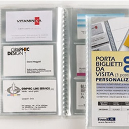 [71931] PORTABIGLIETTI VISITA PERS. 20 BUSTE A 3 TASCHE 12,5x20,5cm FAVORIT