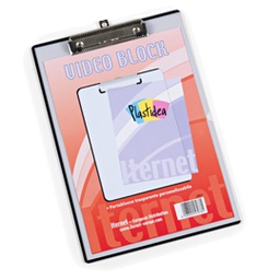 [80092] PORTABLOCCO A4 PERSONALIZZABILE IN PPL TRASPARENTE CON MOLLA IN METALLO