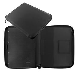 [86258] Portablocco Metropol 32x24,5x2,6cm similpelle nero chiusura zip Filofax