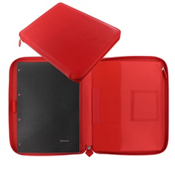 [86259] Portablocco Metropol 32x24,5x2,6cm similpelle rosso chiusura zip Filofax