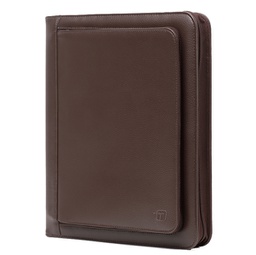 [89055] Portablocco Office ecopelle c/zip dim. 26x34x4cm marrone INTEMPO
