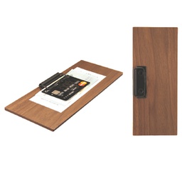 [90156] Porta Conto in legno 24x10cm con fermaglio Walnut